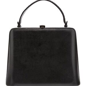 Bottega Veneta Black Leather Top Handle Bag